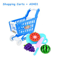 Load image into Gallery viewer, DIY Mini Shopping Trolley Children Pretend Play Supermarket Toy Fruits Vegetables Toys for Children