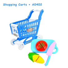 Load image into Gallery viewer, DIY Mini Shopping Trolley Children Pretend Play Supermarket Toy Fruits Vegetables Toys for Children