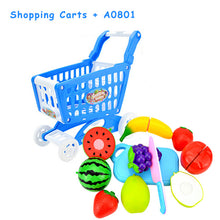 Load image into Gallery viewer, DIY Mini Shopping Trolley Children Pretend Play Supermarket Toy Fruits Vegetables Toys for Children