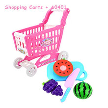 Load image into Gallery viewer, DIY Mini Shopping Trolley Children Pretend Play Supermarket Toy Fruits Vegetables Toys for Children