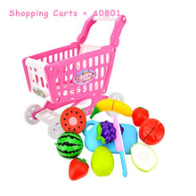 Load image into Gallery viewer, DIY Mini Shopping Trolley Children Pretend Play Supermarket Toy Fruits Vegetables Toys for Children