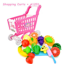 Load image into Gallery viewer, DIY Mini Shopping Trolley Children Pretend Play Supermarket Toy Fruits Vegetables Toys for Children