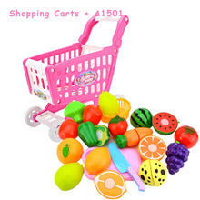 Load image into Gallery viewer, DIY Mini Shopping Trolley Children Pretend Play Supermarket Toy Fruits Vegetables Toys for Children