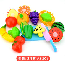 Load image into Gallery viewer, DIY Mini Shopping Trolley Children Pretend Play Supermarket Toy Fruits Vegetables Toys for Children