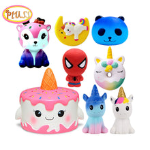 Load image into Gallery viewer, Cake Squishy super hero Spiderman Deer Squishies Toy Squeeze Squishi Toy Squishie Slow Rising Stress Relief toy Kids